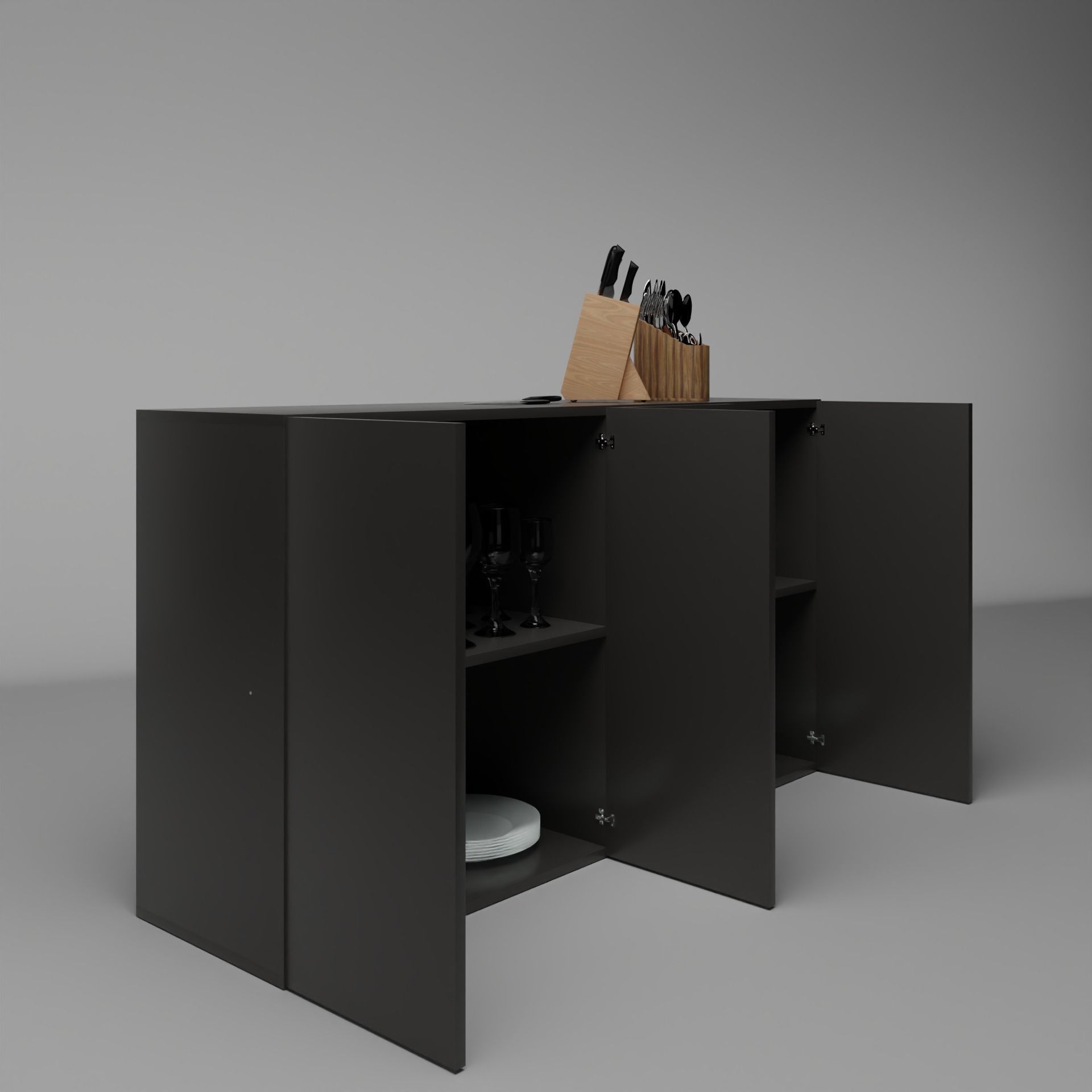 Dream Buffet Counter Low-poly 3D model_9