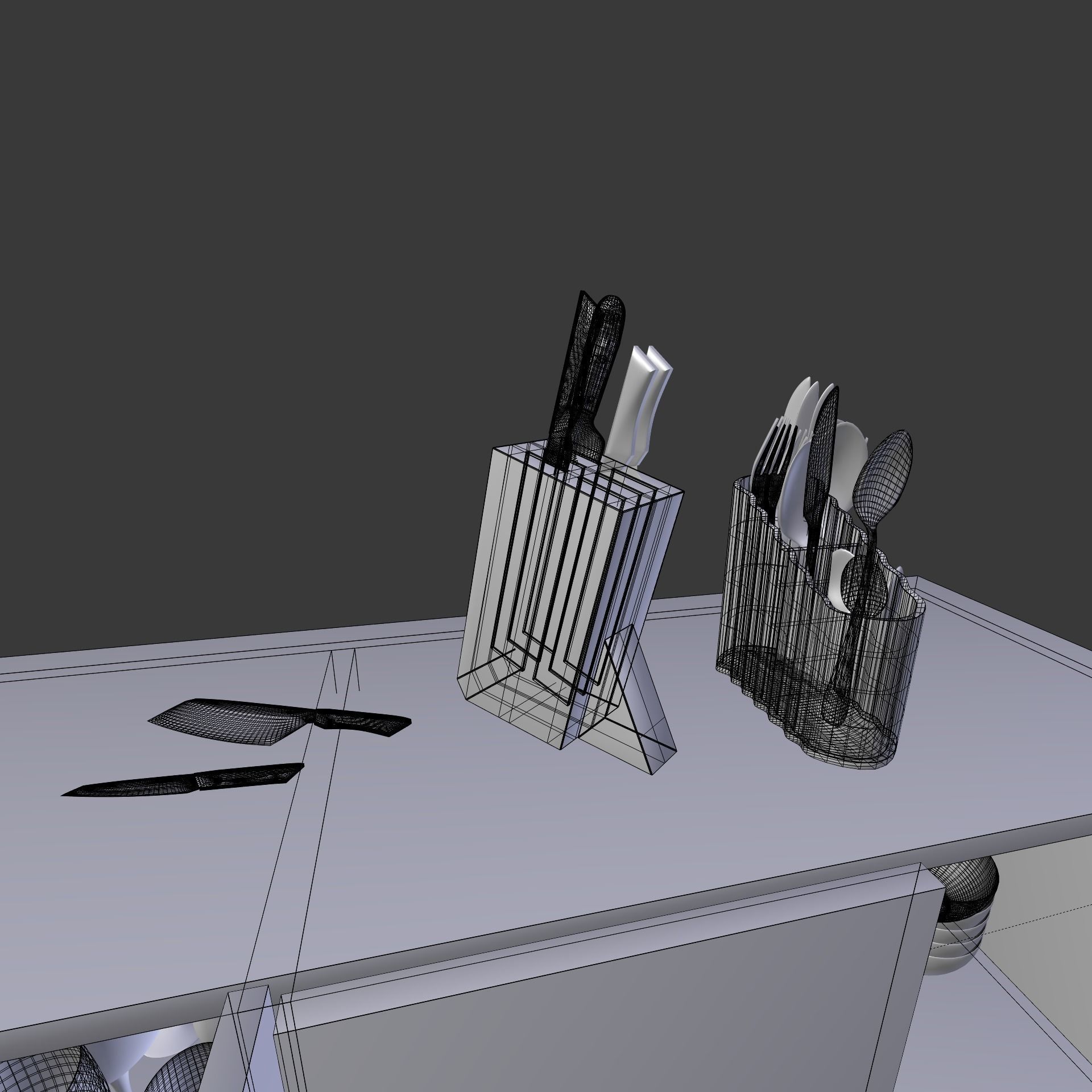 Dream Buffet Counter Low-poly 3D model_25