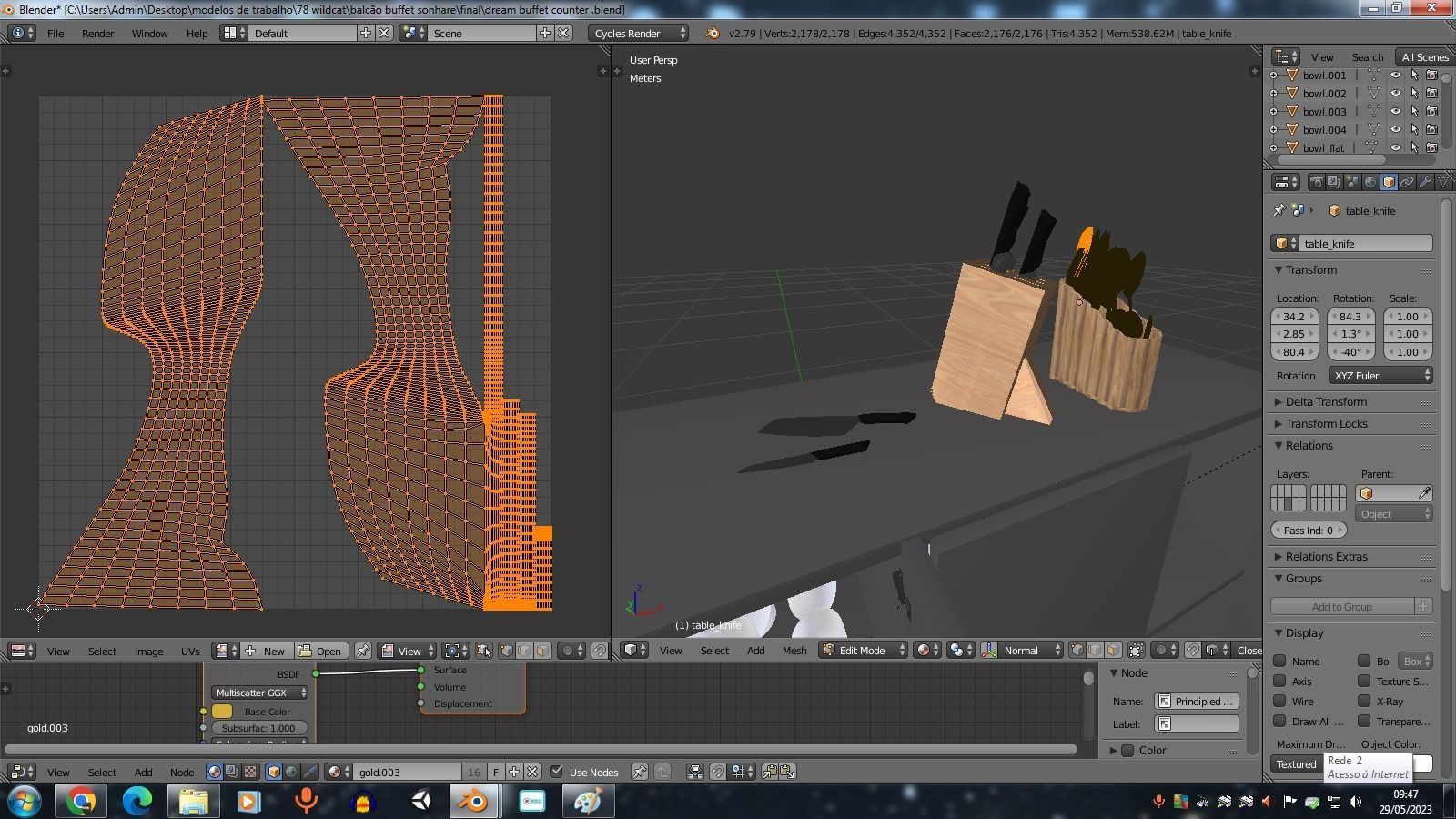 Dream Buffet Counter Low-poly 3D model_13