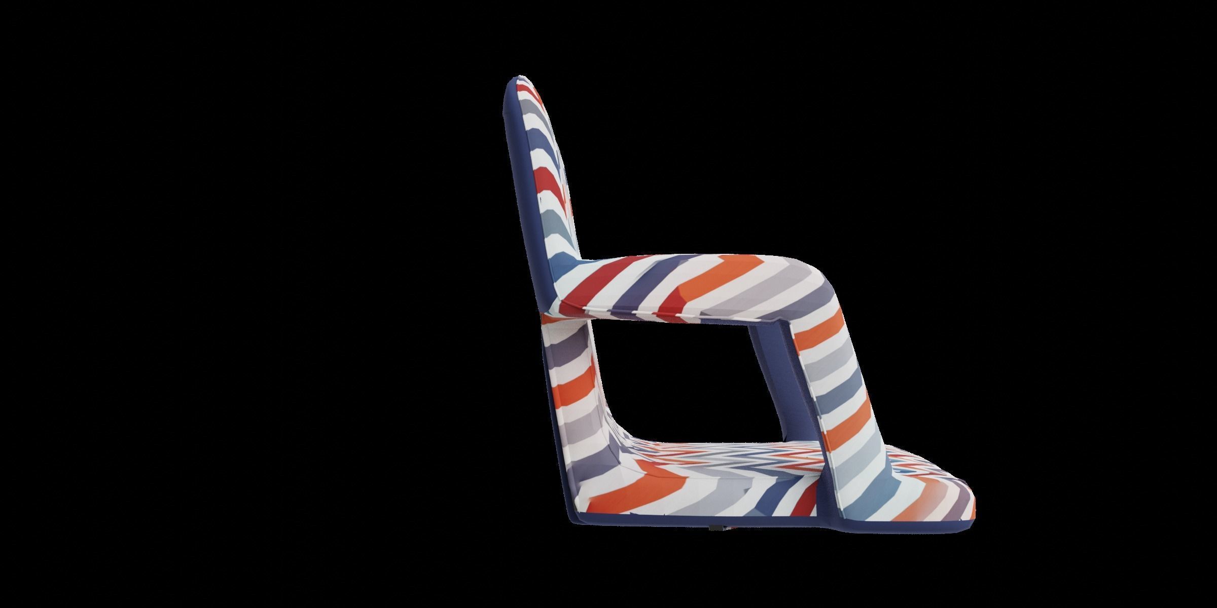 Foldable Zigzag Chair Low-poly 3D model_5