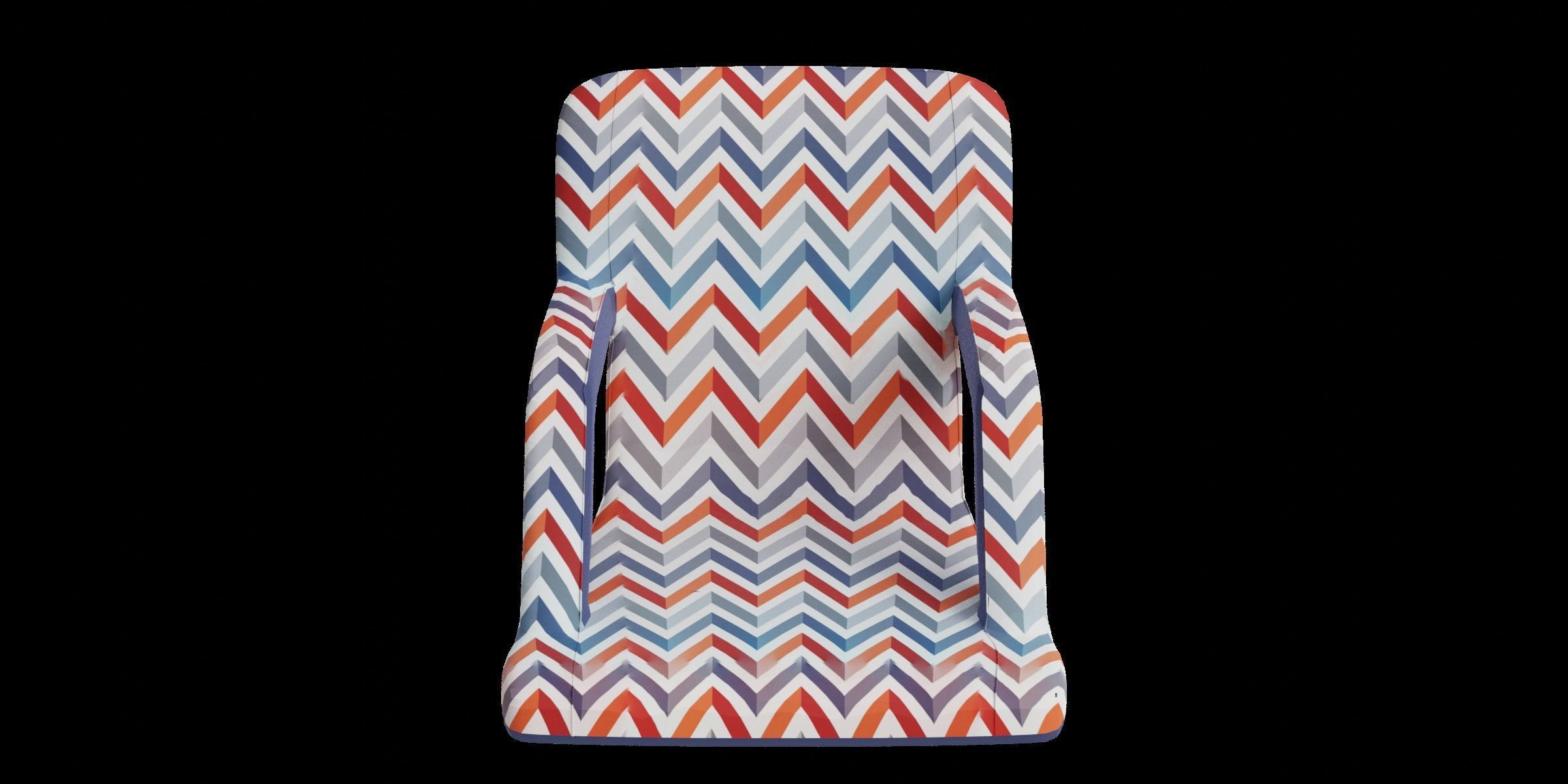 Foldable Zigzag Chair Low-poly 3D model_8