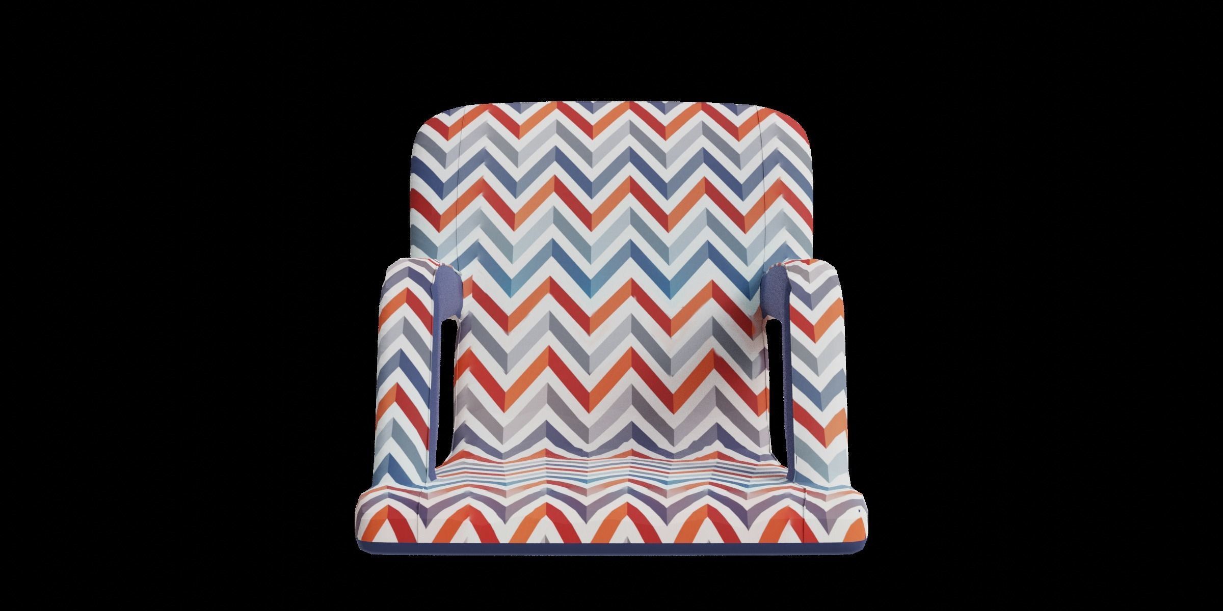 Foldable Zigzag Chair Low-poly 3D model_4