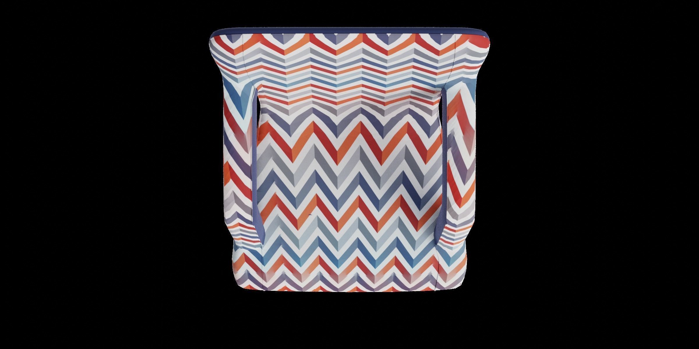 Foldable Zigzag Chair Low-poly 3D model_1