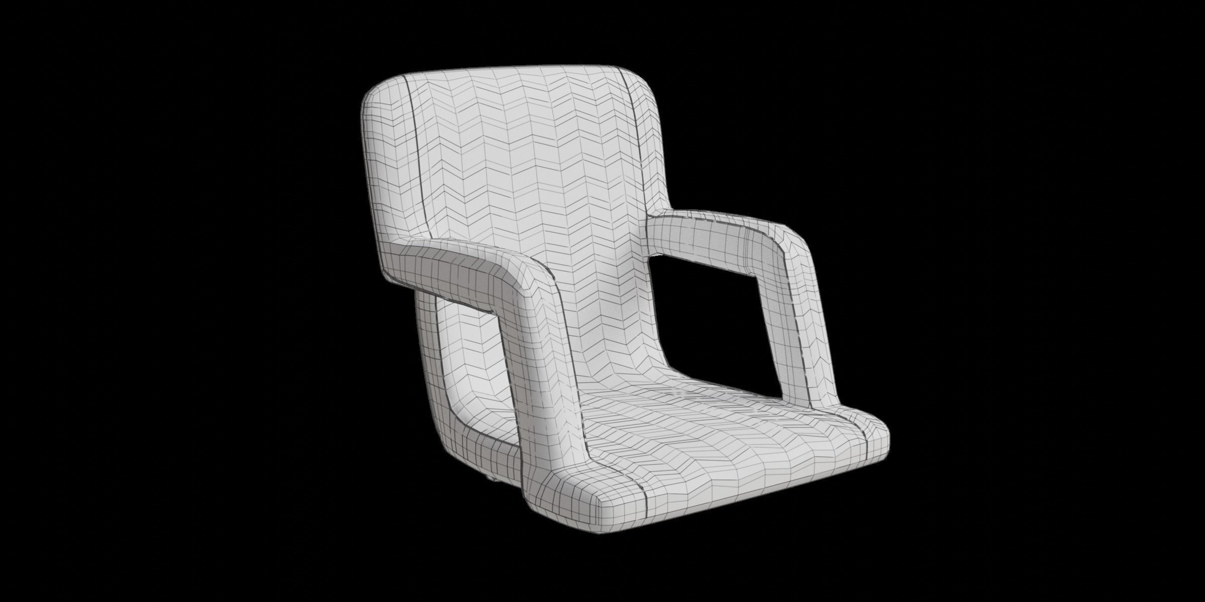 Foldable Zigzag Chair Low-poly 3D model_2