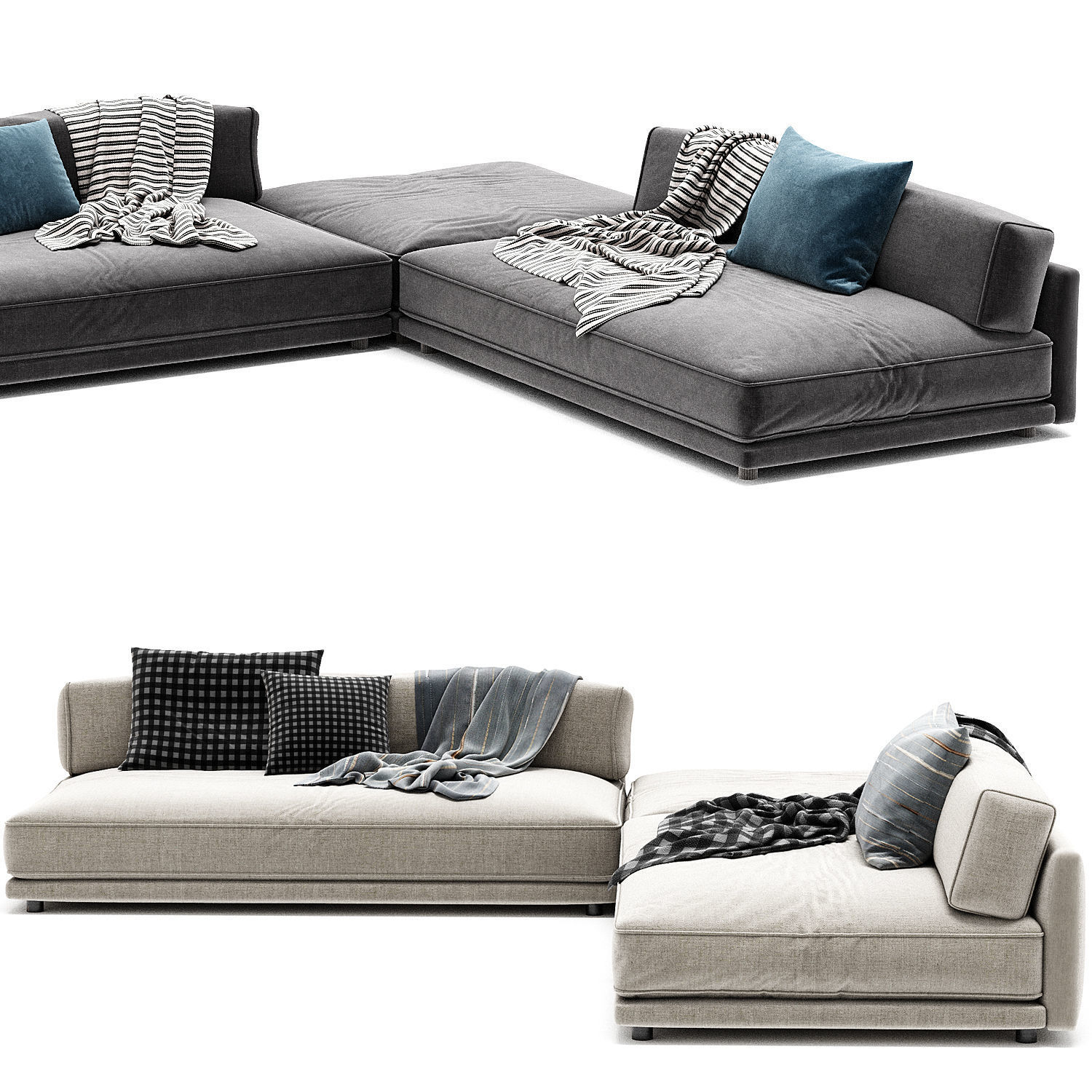 Sunday Small l Sectional Sofa From Blu Dot 3D model_3