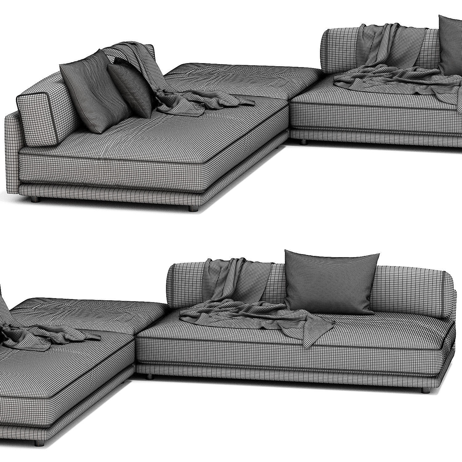 Sunday Small l Sectional Sofa From Blu Dot 3D model_4