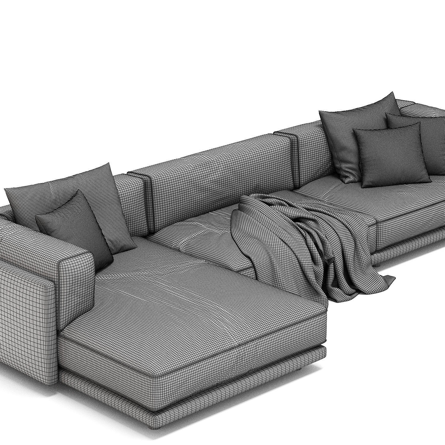Sunday Sofa With Chaise From Blu Dot 3D model_3