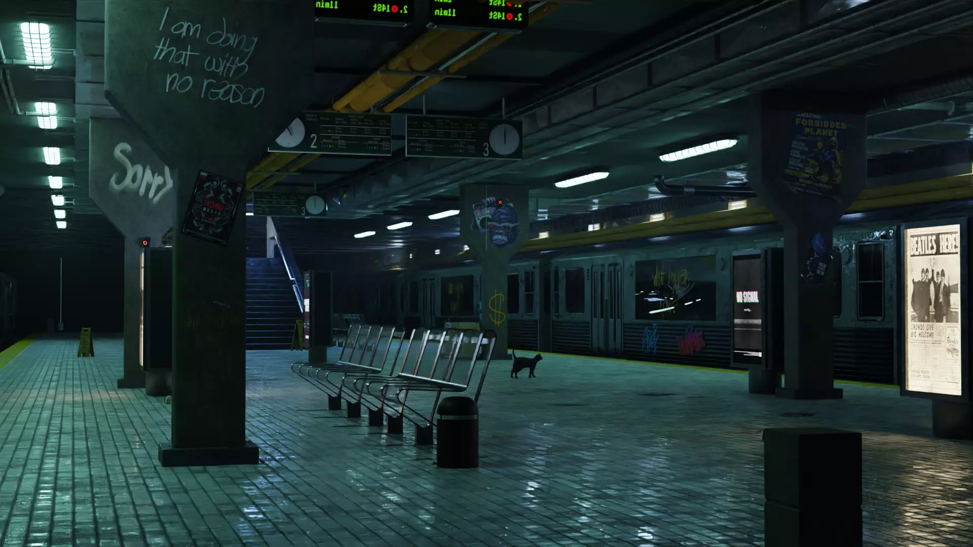 Subway Station Scene 3D Blend File Textured FBX OBJ MTL Files 3D model