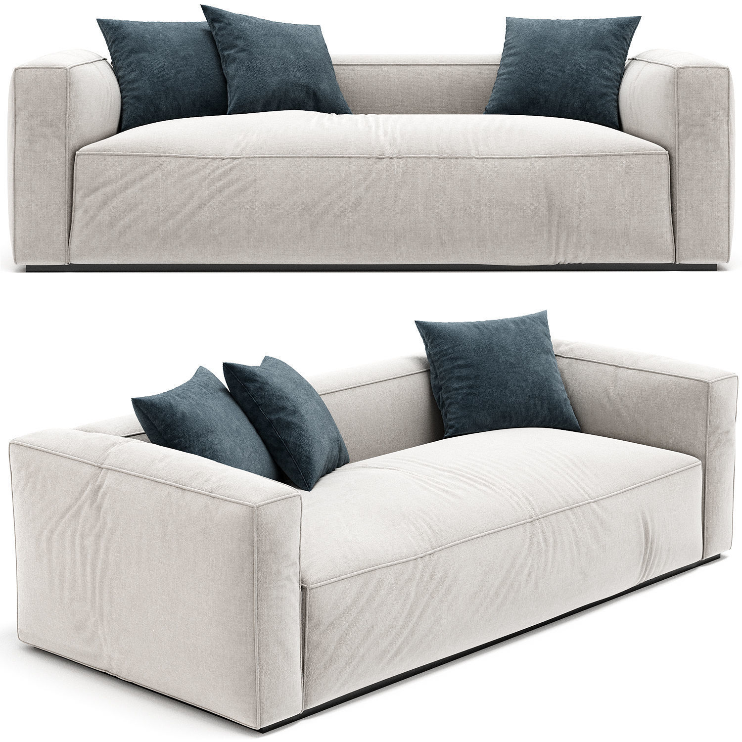 Grand 2 Sitssoffa Sandshell Sofa 3D model_1
