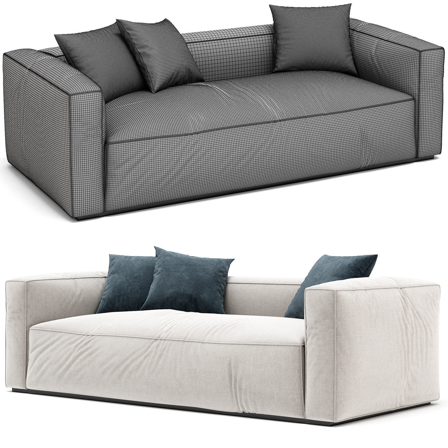 Grand 2 Sitssoffa Sandshell Sofa 3D model_2