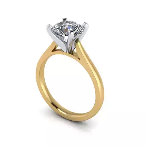 Four Prong Love Solitary Diamond Ring