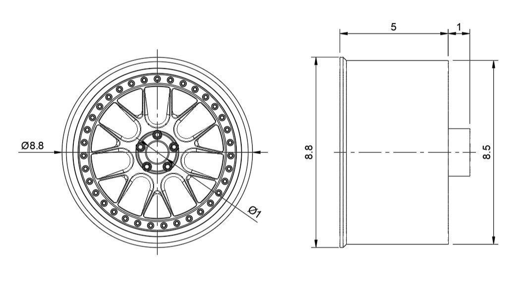 3SDM 3 01 RIMS FOR DIECAST 64 SCALE 3D model 3D printable | CGTrader