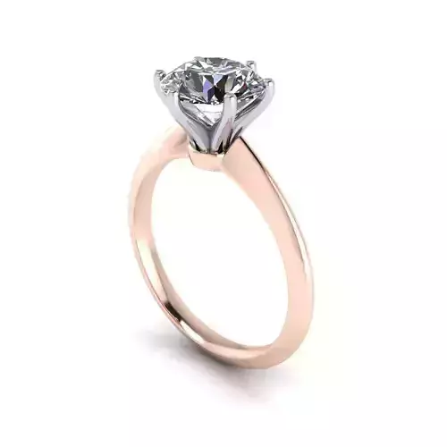 Tiffany Round Six Prong Enggamenring  3D print model