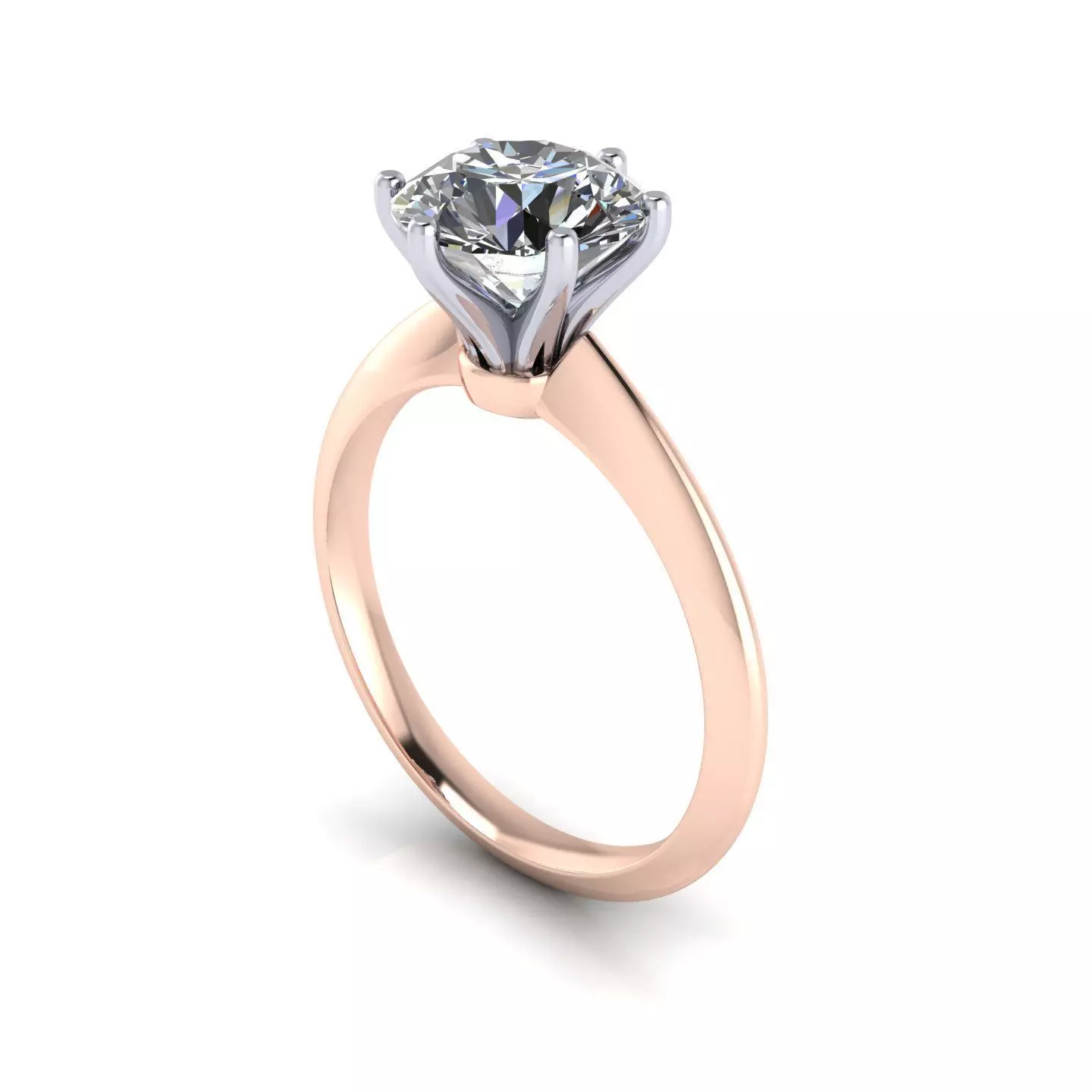 Tiffany Round Six Prong Enggamenring 3D print model
