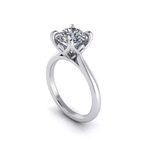 Diamond Twif Prong Wedding Ring 3D print model