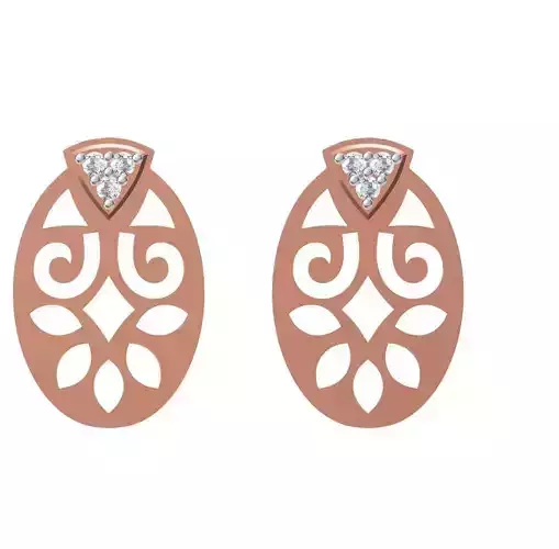 Women Diamond Earrings STL FBX JCD Details