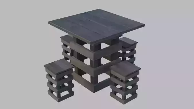 Table and chairs - Recycled wood