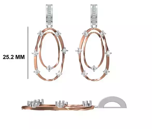 Women Diamond Earrings STL FBX JCD Details