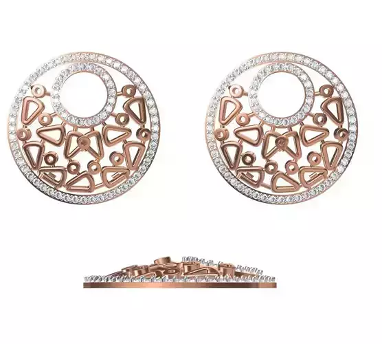 Women Diamond Earrings STL FBX JCD Details