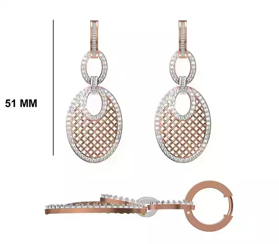Women Diamond Earrings STL FBX JCD Details