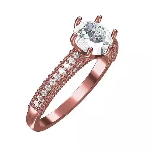 Round Diamond 6 Prong Solitaire Engagement Ring