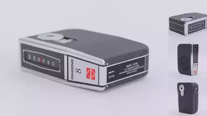 Vintage Panasonic Transmision Radio Low-poly 3D model