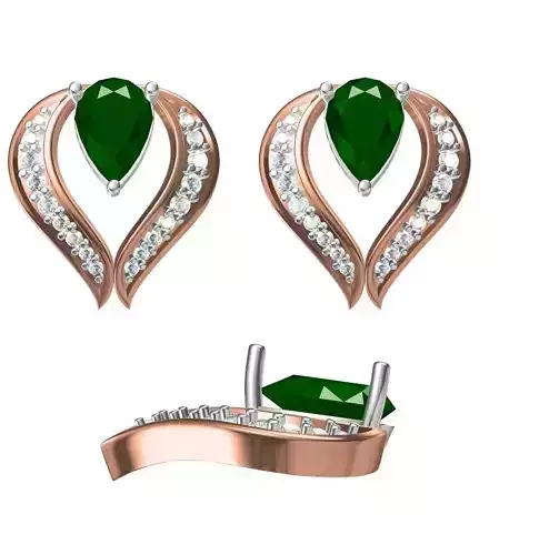 Women Diamond Earrings STL FBX JCD Details