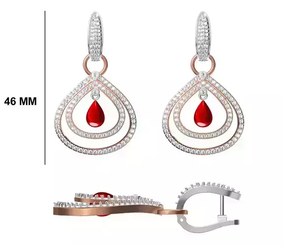 Women Diamond Earrings STL FBX JCD Details