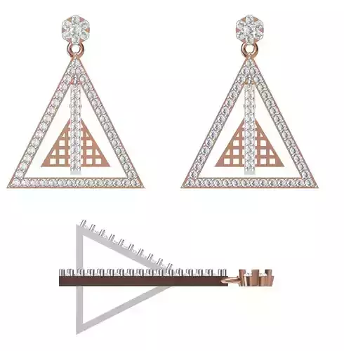 Women Diamond Earrings STL FBX JCD Details