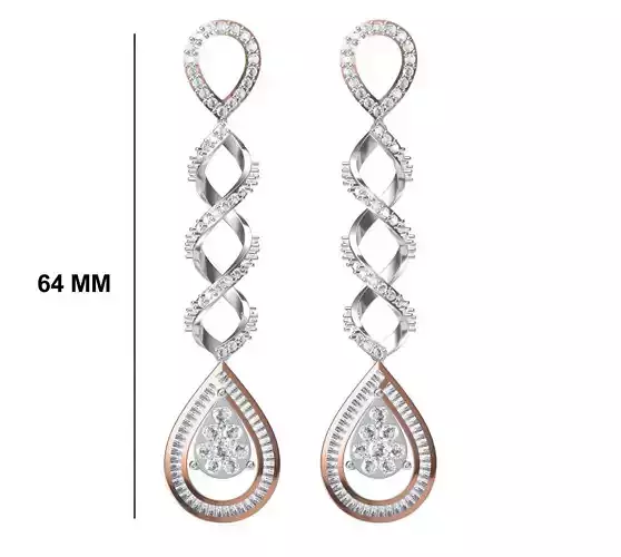 Women Diamond Earrings STL FBX JCD Details