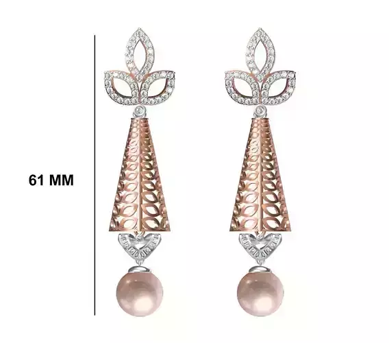 Women Diamond Earrings STL FBX JCD Details