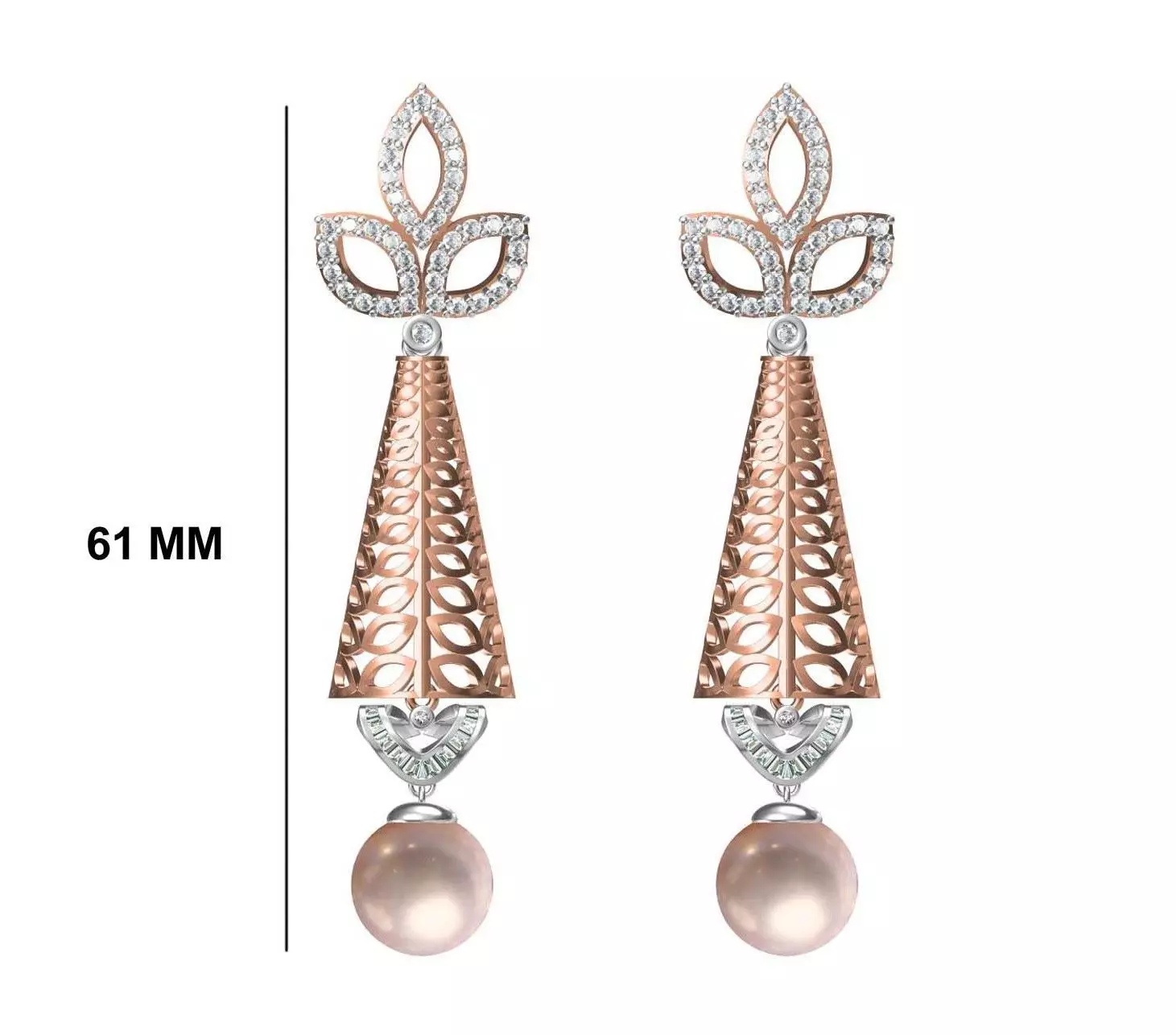 Women Diamond Earrings STL FBX JCD Details 3D print model