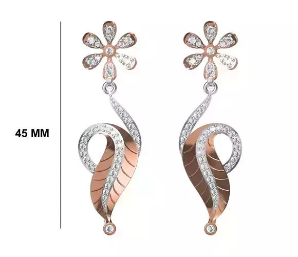 Women Diamond Earrings STL FBX JCD Details