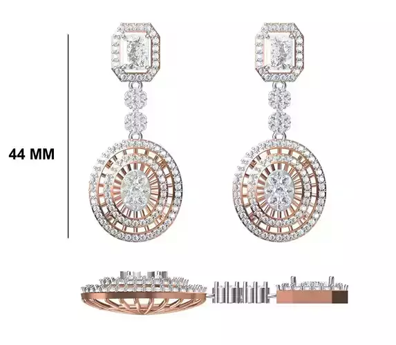 Women Diamond Earrings STL FBX JCD Details