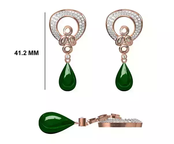 Women Diamond Earrings STL FBX JCD Details