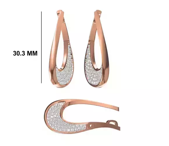 Women Diamond Earrings STL FBX JCD Details 3D print model
