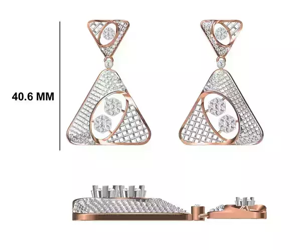 Women Diamond Earrings STL FBX JCD Details