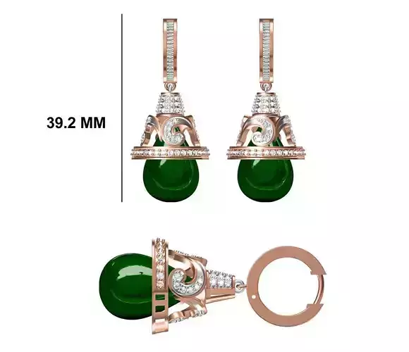 Women Diamond Earrings STL FBX JCD Details