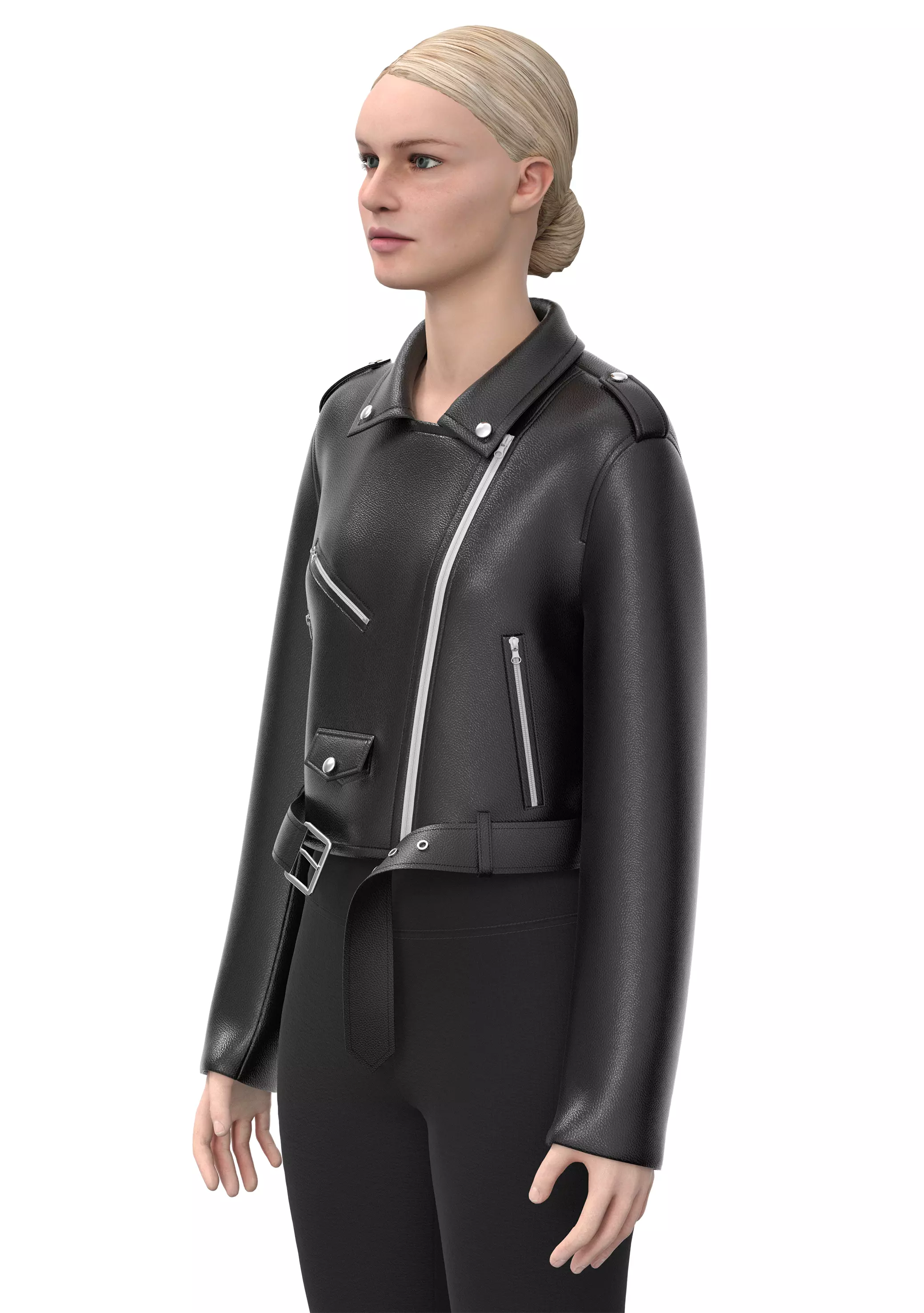 ladies biker jacket Low-poly 3D model_56