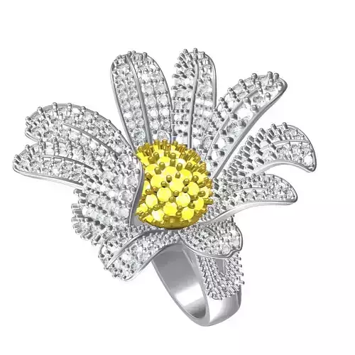 Unique Flower Design Cocktail Ring