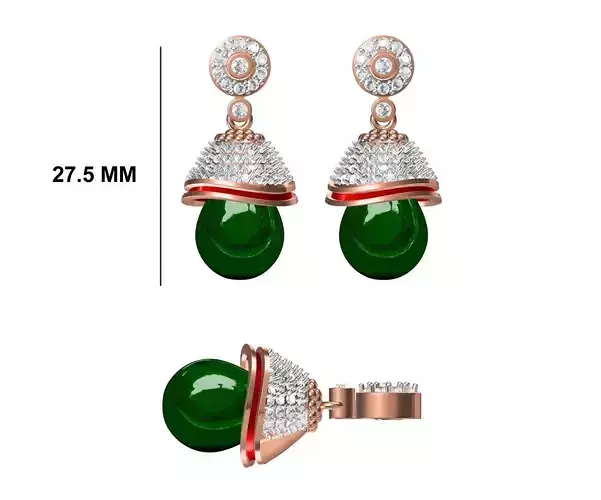 Women Diamond Earrings STL FBX JCD Details