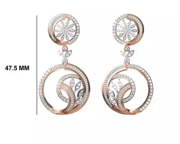 Women Diamond Earrings STL FBX JCD Details