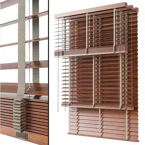 Wooden Blinds Set 10 3D model