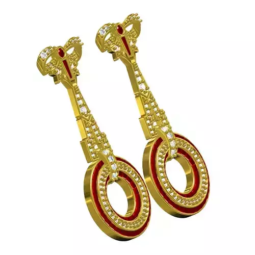 Antique Diamond Bow Stud Earring