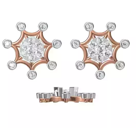 Women Diamond Earrings STL FBX JCD Details