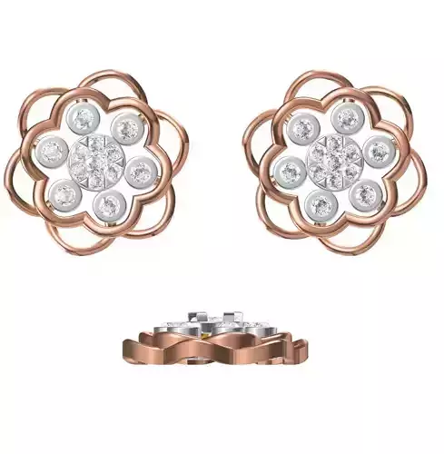 Women Diamond Earrings STL FBX JCD Details