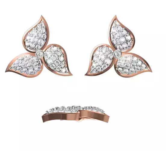 Women Diamond Earrings STL FBX JCD Details