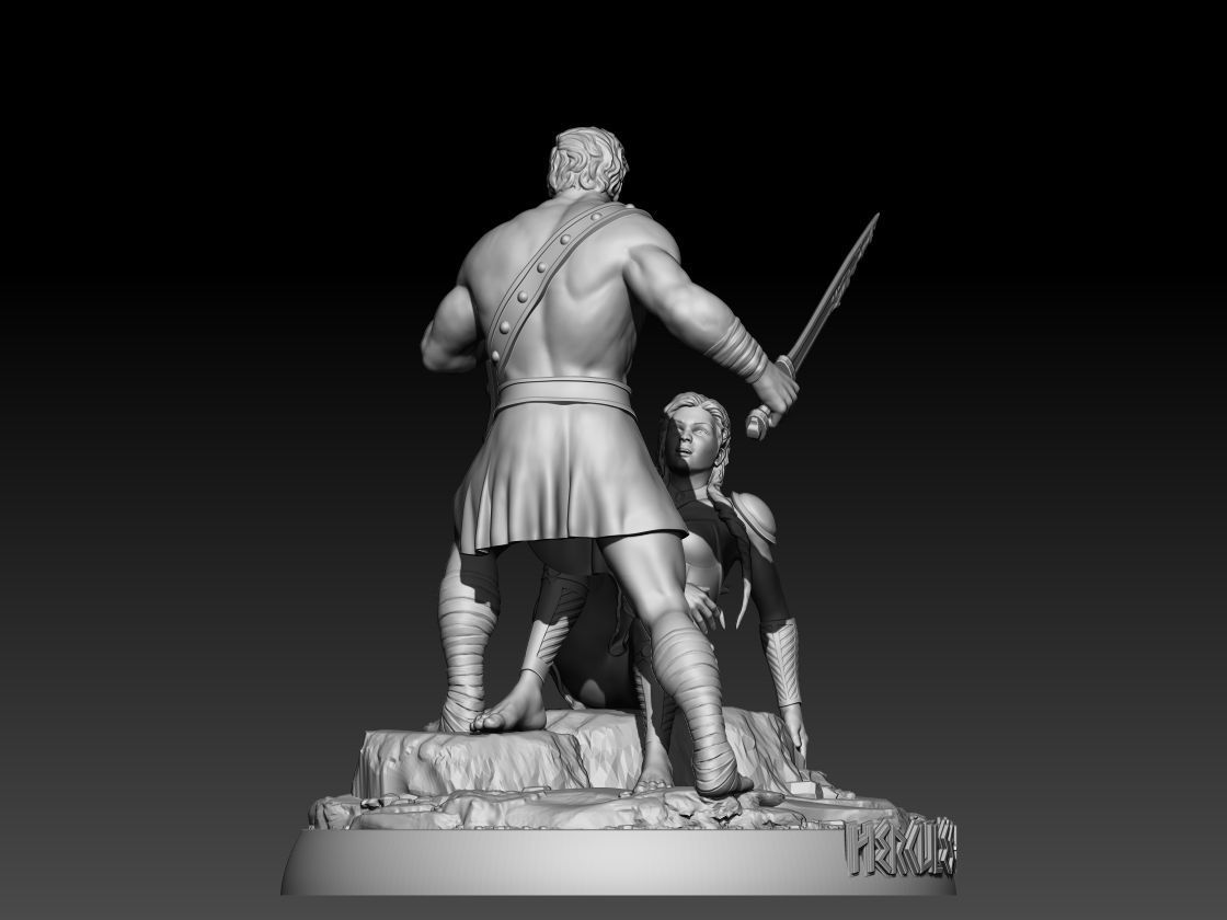 Hercules and Hippolyte 3D print model_1