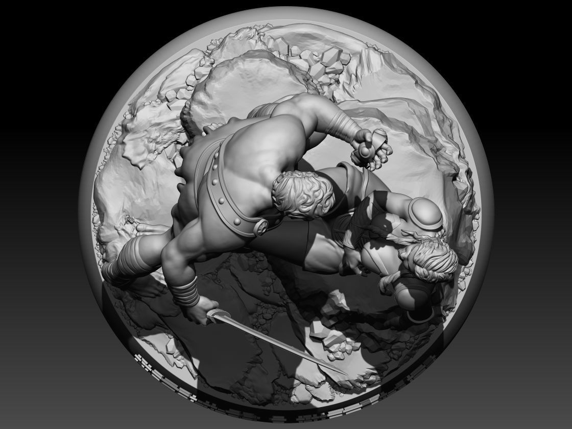Hercules and Hippolyte 3D print model_2