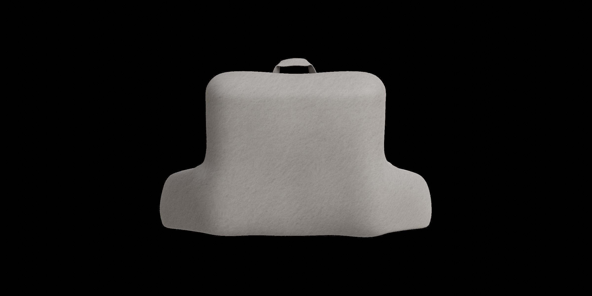 Gray Backrest Pillow Low-poly 3D model_6